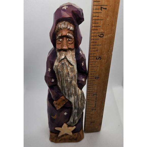 Hand Carved-Hand Painted-"Merlin"-Shelf Decor-Unique-Wizard - Picture 6 of 6